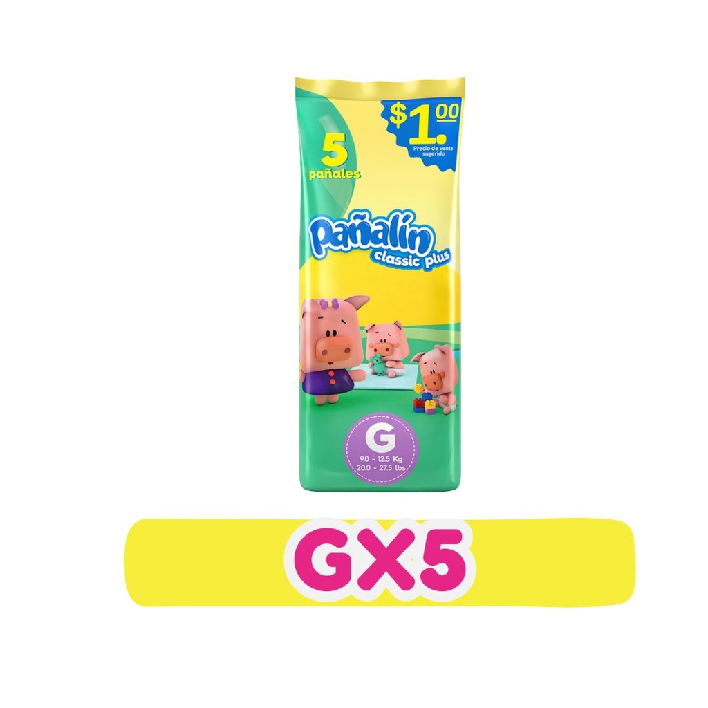 *PAÑALIN CLASICO PLUS G 5