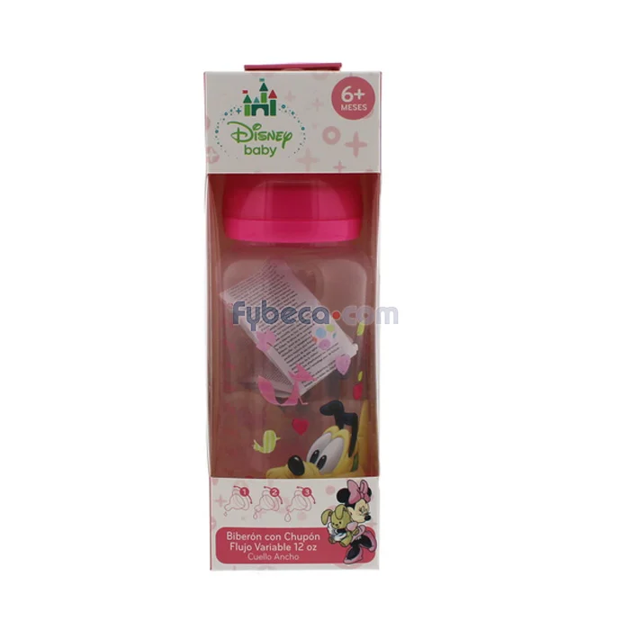 BIBERON MICKEY MINIE CUELLO ANCHO 12 ONZAS
