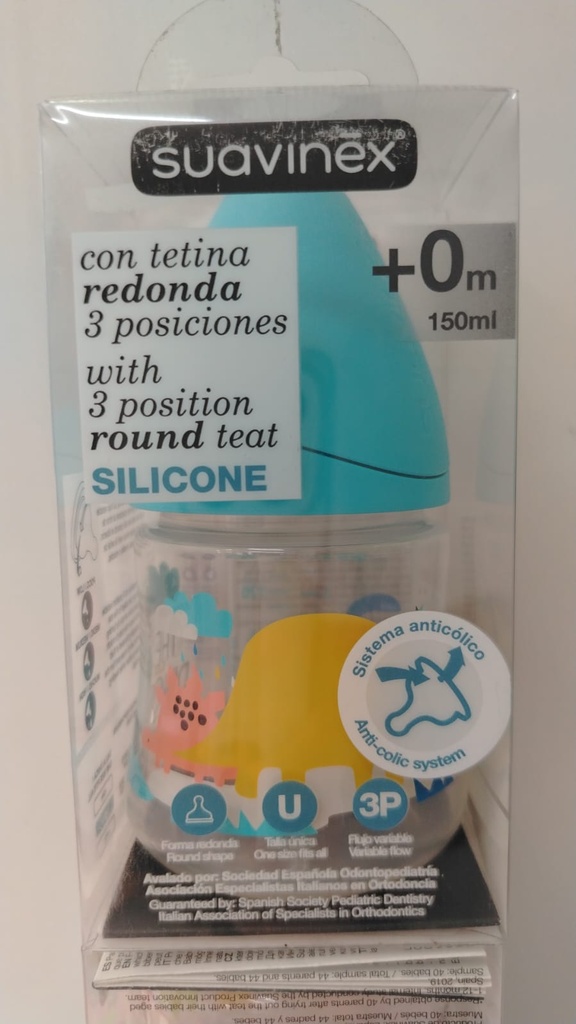 BIBERON SUAVINEX 3 POSICIONES TETINA REDONDA 150ML