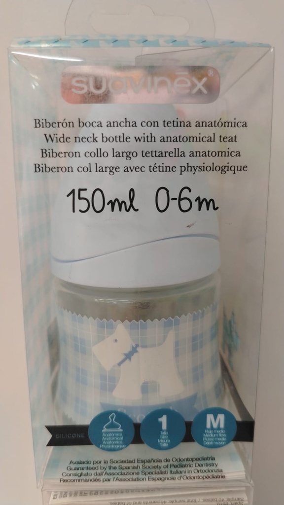 BIBERON SUAVINEX ANTOMICO 0 A 6M AZUL 150ML
