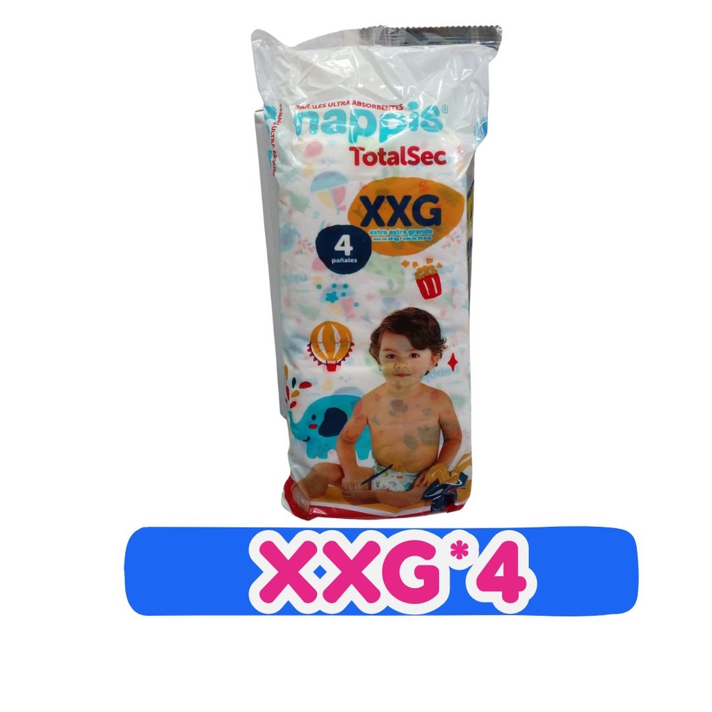 NAPPIS TOTAL SEC  XXG 4 UNIDADES