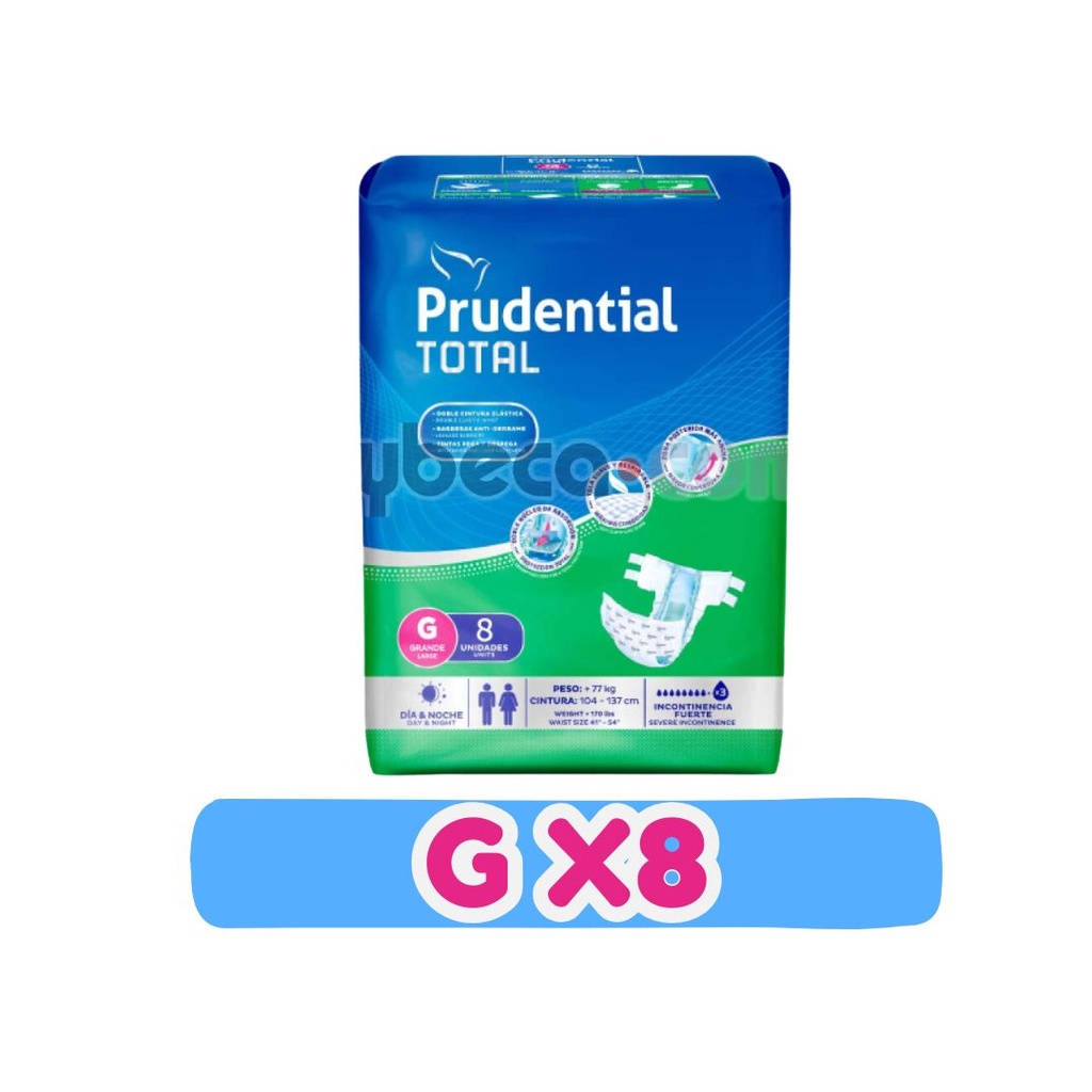 PAÑAL ADULTO PRUDENTIAL TOTAL G8