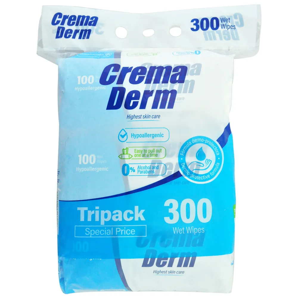 TOALLA HUMEDA CREMA DERM X 300  CON TAPA