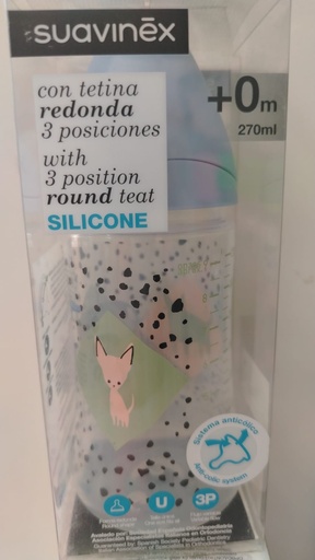 1BIBERON REDONDO SUAVINEX +0 M 270ML CEL
