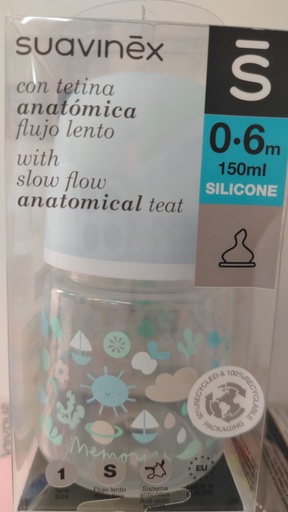 1BIBERON SUAVINEX ANATOMICO FLUJO LENTO 150ML