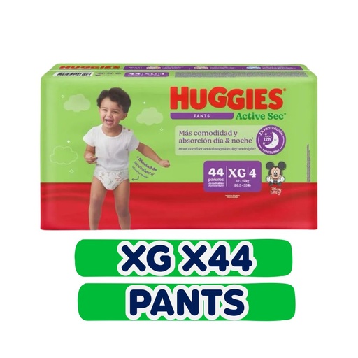 HUGGIES ACTIVE SEC PANTS XG 44
